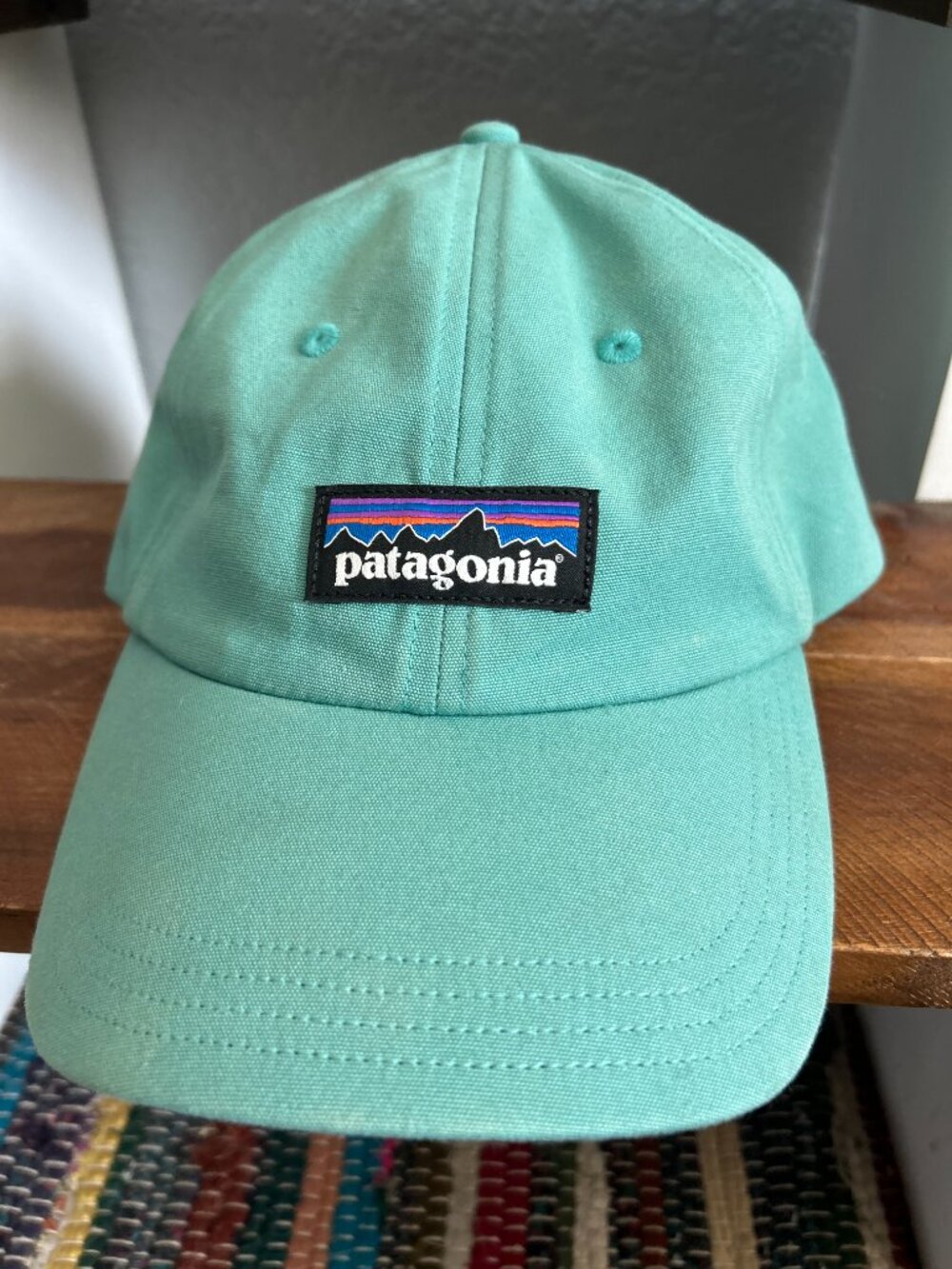 Patagonia P-6 Logo Trad Cap Seafoam Green Adjustable Dad Hat Organic Cotton